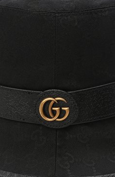 Мужская панама GUCCI черного цвета, арт. 576587/4HG53 | Фото 3 (Материал: Текстиль, Синтетический материал; Материал сплава: Проставлено; Нос: Не проставлено)