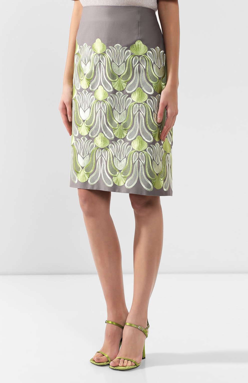 Хлопковая юбка DRIES VAN NOTEN серого цвета по цене 64800 руб., арт. 192-10802-8063, фото 3 Хлопковая юбка DRIES VAN NOTEN, арт. 192-10802-8063, фото 3