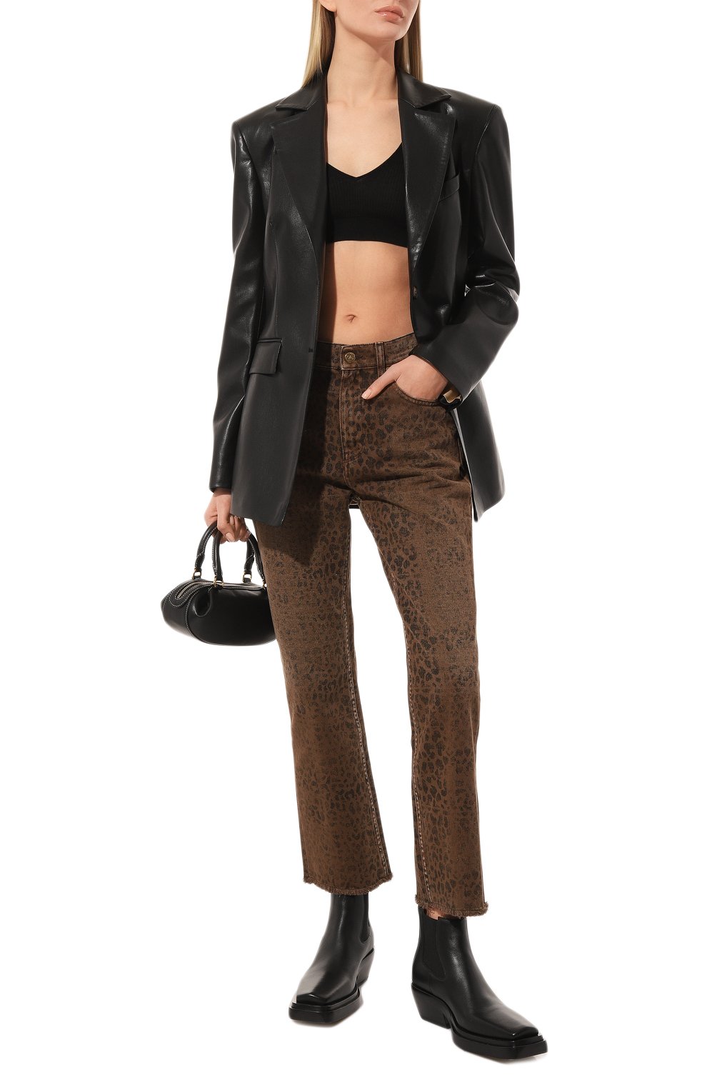 Джинсы GOLDEN GOOSE DELUXE BRAND леопардового цвета по цене 51550 руб., арт. GWP00843/P00062381325, фото 2 Джинсы GOLDEN GOOSE DELUXE BRAND, арт. GWP00843/P00062381325, фото 2