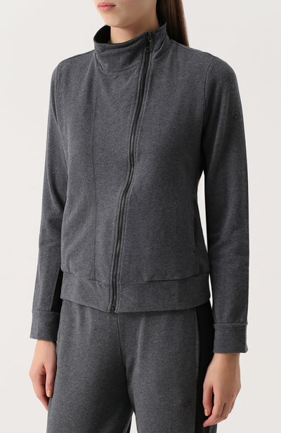 Хлопковый кардиган с воротником-стойкой и косой молнией DEHA, арт. B64834, фото 3
