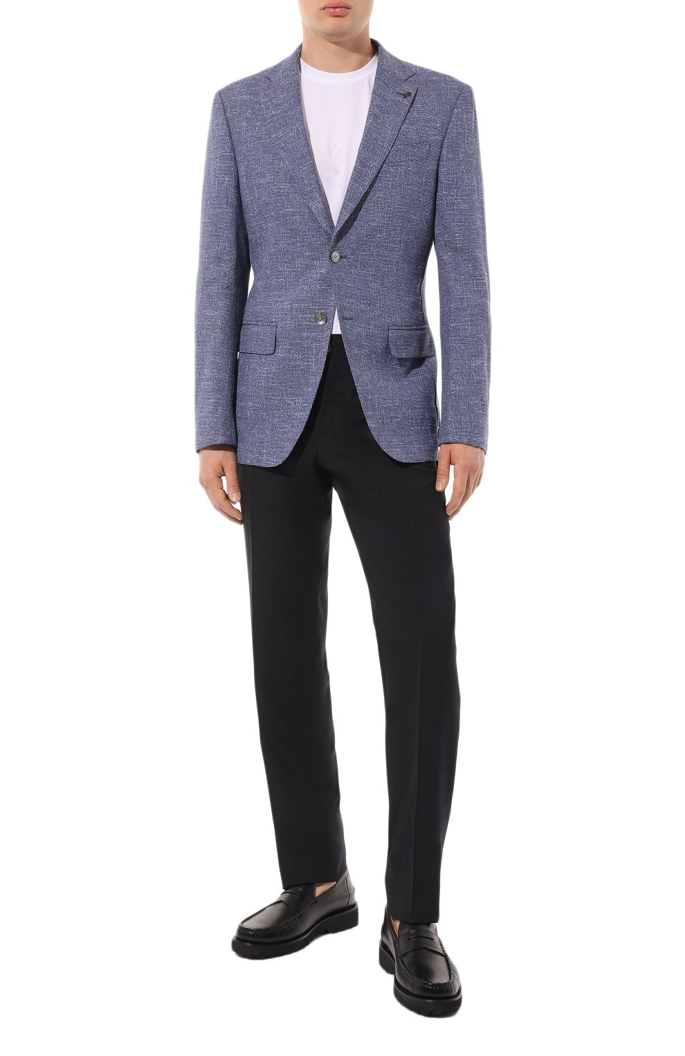 Пиджак из хлопка и вискозы BOSS синего цвета по цене 52800 руб., арт. 50500243, фото 2 Пиджак из хлопка и вискозы BOSS, арт. 50500243, фото 2