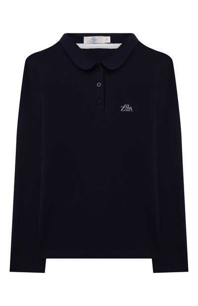 Хлопковое поло ZHANNA & ANNA синего цвета по цене 7100 руб., арт. ZABL13072120, фото 1 Хлопковое поло ZHANNA & ANNA, арт. ZABL13072120, фото 1