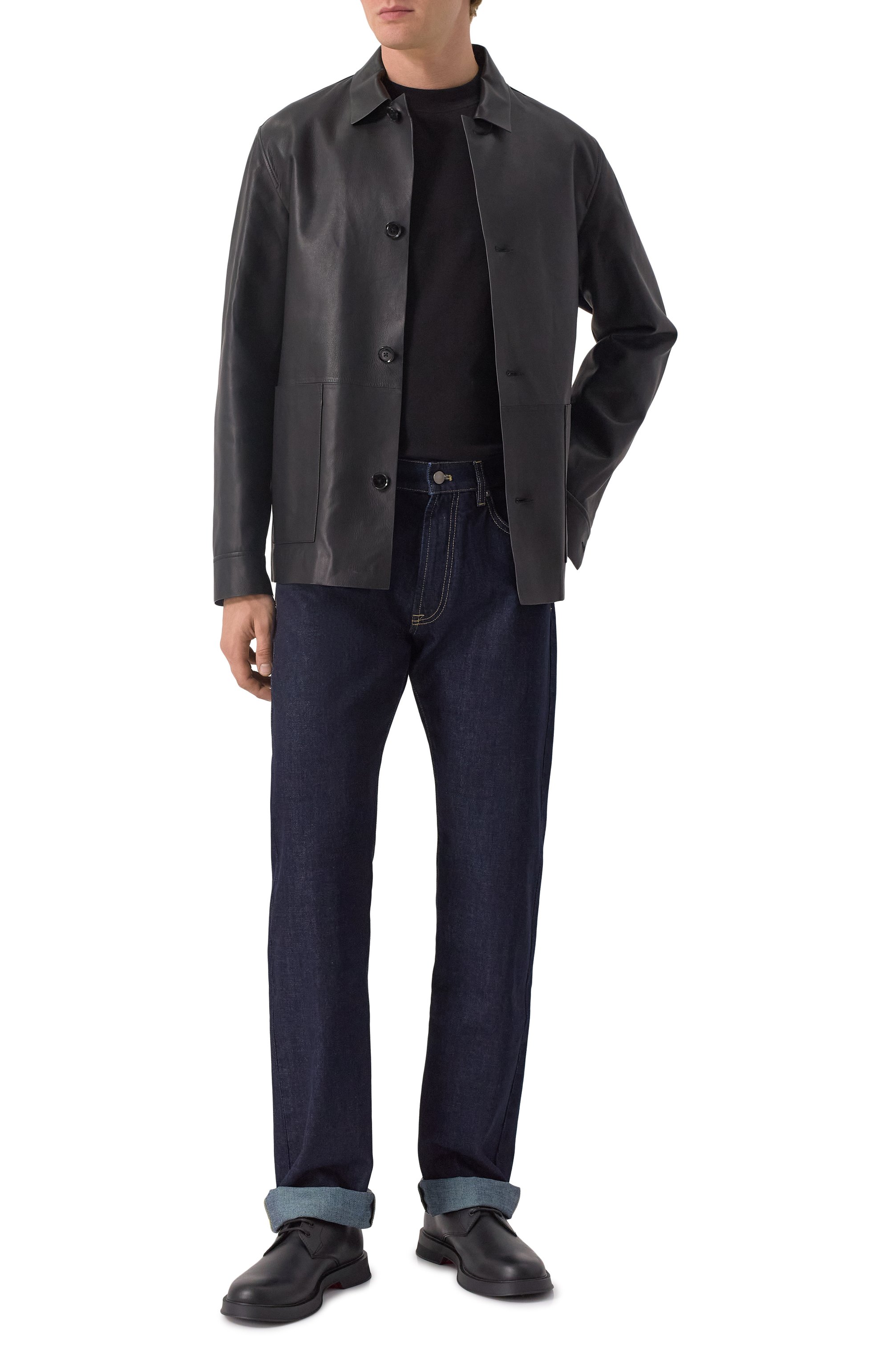 Кожаная куртка-рубашка BOSS, арт. 50531136, фото 2