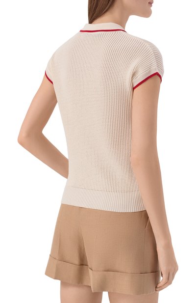 Пуловер из хлопка и вискозы VALENTINO кремового цвета по цене 171500 руб., арт. 8B3KC66T/9JV, фото 4 Пуловер из хлопка и вискозы VALENTINO, арт. 8B3KC66T/9JV, фото 4