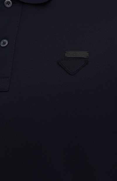 Хлопковое поло PRADA синего цвета по цене 60000 руб., арт. UJN444-XGS-F0124, фото 5 Хлопковое поло PRADA, арт. UJN444-XGS-F0124, фото 5