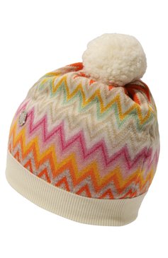 Детского шерстяная шапка MISSONI разноцветного цвета, арт. MV0A37/W0028 | Фото 2 (Материал сплава: Проставлено; Нос: Не проставлено; Материал: Текстиль, Шерсть)