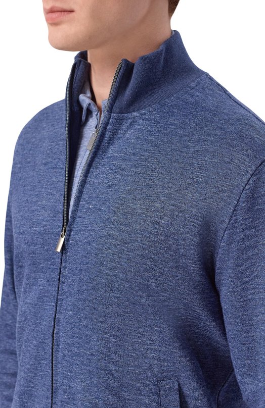 Толстовка изо льна и хлопка Andrea Campagna 20M466.ZQ00.CAMP._002 Синий  20M466.ZQ00.CAMP._002 Фото 5