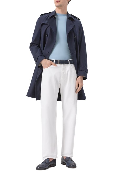 Мужская футболка из вискозы GIORGIO ARMANI голубого цвета, �арт. 8NST52/SJP4Z | Фото 2 (Длина (для топов): Стандартные; Материал внешний: Вискоза; Рукава: Короткие; Драгоценные камни: Проставлено; Материал сплава: Проставлено)