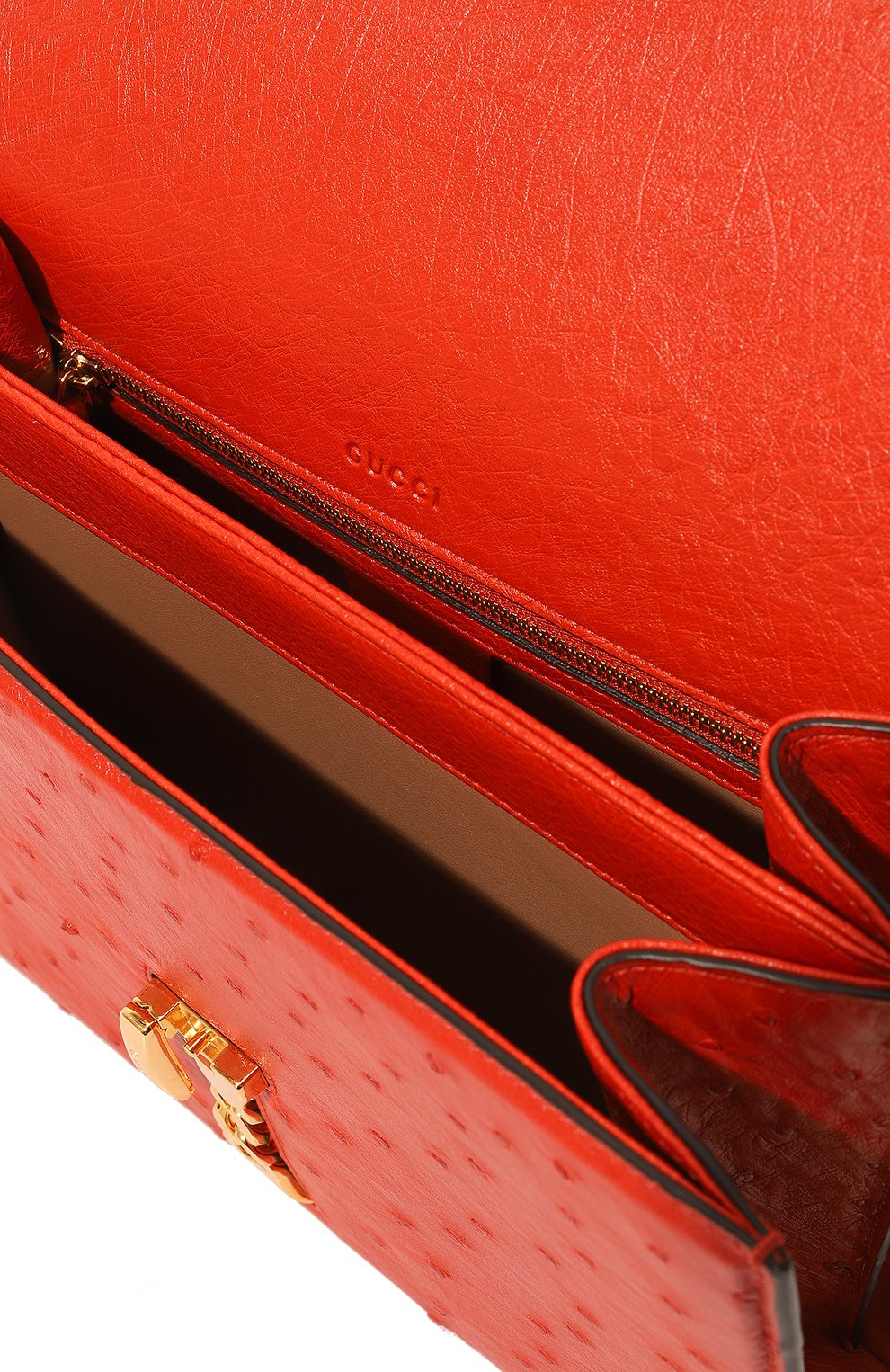 Сумка sylvie 1969 small из кожи страуса GUCCI, арт. 602781 EY00G, фото 5