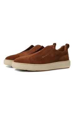 Мужские замшевые кеды cleanic SANTONI коричневого цвета, арт. MBCD21959TIATSU0M31 | Фото 1 (Материал внутренний: Натуральная кожа; Подошва: Массивная; Стили: Классический; Материал утеплителя: Без утеплителя; Материал внешний: Замша, Натуральная кожа; Кросс-КТ: Низкие; Автоматизация состава: Проставлено; Автоматизация ТО: Проставлено)