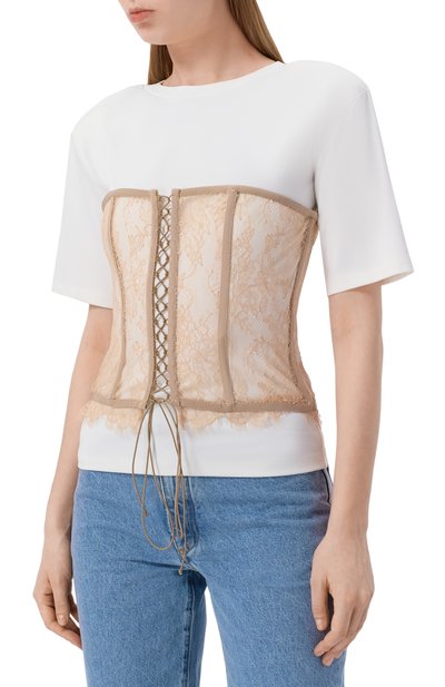 Топ GIUSEPPE DI MORABITO белого цвета по цене 88800 руб., арт. 06PST0395 16309, фото 3 Топ GIUSEPPE DI MORABITO, арт. 06PST0395 16309, фото 3