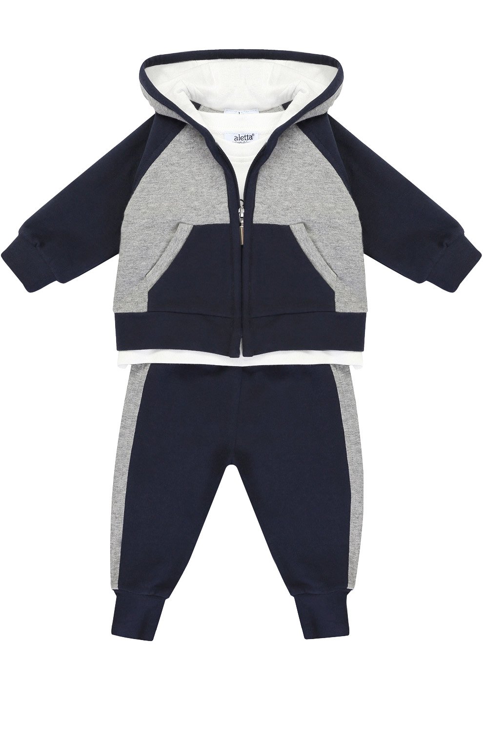 Комплект из спортивного костюма и лонгслива с вышивкой ALETTA, арт. RM777118FL/1M-18M, фото 1