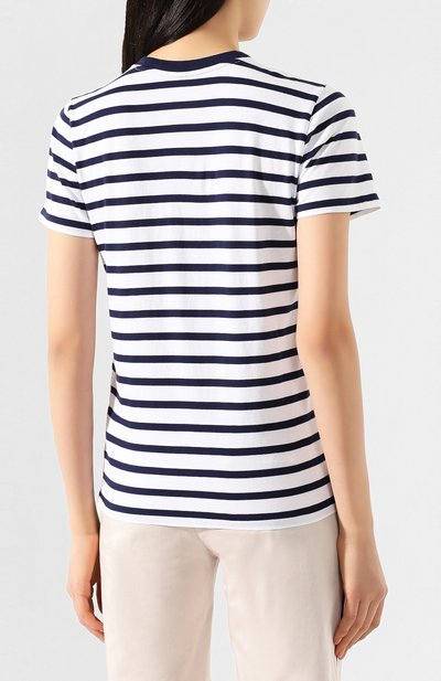 Хлопковая футболка POLO RALPH LAUREN синего цвета по цене 6915 руб., арт. 211782939, фото 4 Хлопковая футболка POLO RALPH LAUREN, арт. 211782939, фото 4