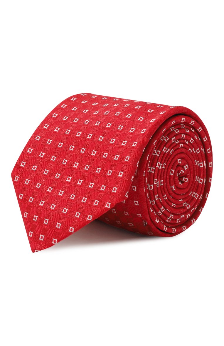 Мужской шелковый галстук BROUBACK красного цвета, арт. TIE 8CM/SS24 | Фото 1 (Материал сплава: Проставлено; Материал: Текстиль, Шелк; Нос: Не проставлено; Принт: С принтом)