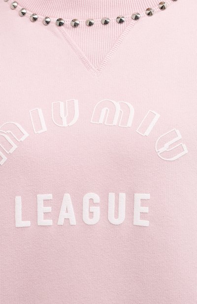 Хлопковый свишот MIU MIU, арт. MJL800-1ZVE-F0384, фото 5