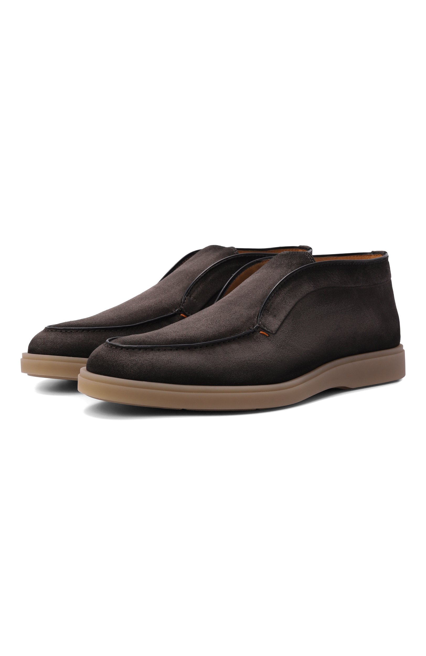 Замшевые ботинки detroit SANTONI темно-коричневого цвета по цене 93150 руб., арт. MGDG17823SASKEAA, фото 1 Замшевые ботинки detroit SANTONI, арт. MGDG17823SASKEAA, фото 1