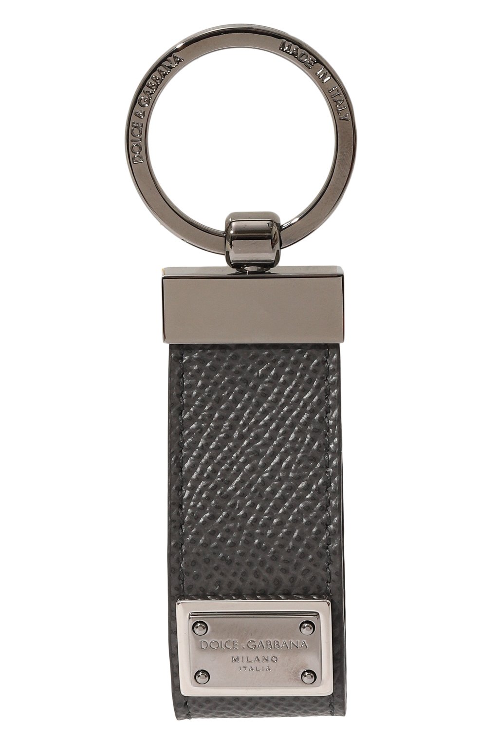 Кожаный брелок DOLCE & GABBANA темно-серого цвета по цене 23300 руб., арт. BP1371 AG219, фото 1 Кожаный брелок DOLCE & GABBANA, арт. BP1371 AG219, фото 1