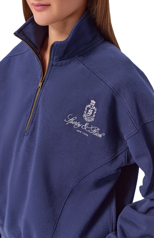 Хлопковый анорак Sporty and Rich ST073506205BL32 Синий  ST073506205BL32 Фото 5