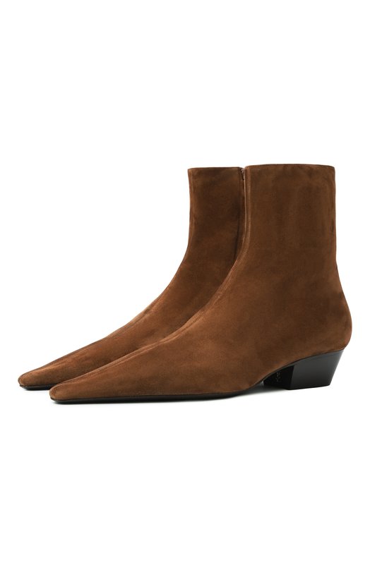 Замшевые ботильоны Jill 30 Saint Laurent 850121/27D00 Коричневый 850121/27D00