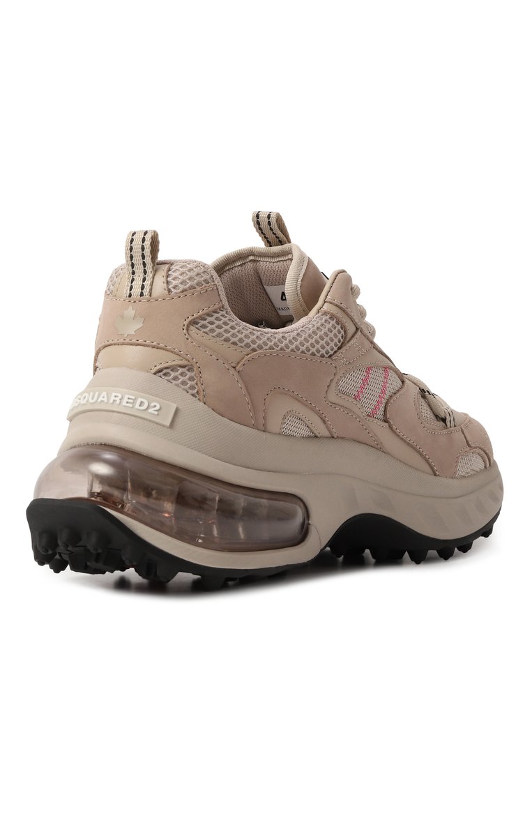 Женские комбинированные кроссовки bubble DSQUARED2 розового цвета, арт. SNW0286/09704359 | Фото 5 (Материал внутренний: Текстиль; Материал сплава: Проставлено; Материал внешний: Текстиль, Натуральная кожа; Подошва: Платформа; Драгоценные камни: Проставлено; Стили: Кэжуэл; Материал утеплителя: Без утеплителя; Кросс-КТ: Низкие)