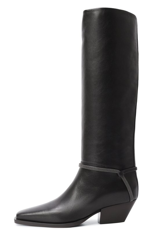 Кожаные сапоги Brunello Cucinelli MZ0RC3052 Чёрный  MZ0RC3052 Фото 4