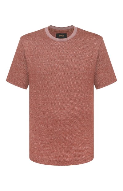 Мужская футболка из хлопка и льна BOSS CAMEL, арт. 50560028