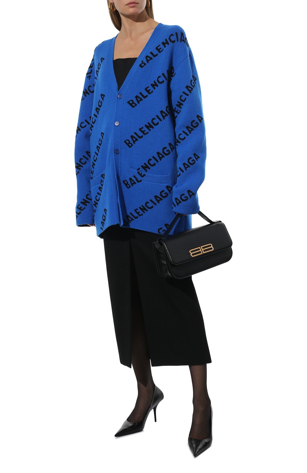 Шерстяной кардиган BALENCIAGA синего цвета по цене 130500 руб., арт. 659676/T1567, фото 2 Шерстяной кардиган BALENCIAGA, арт. 659676/T1567, фото 2