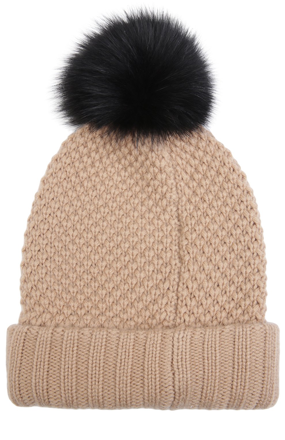 Шапка фактурной вязки с помпоном из меха песца BURBERRY, арт. 3952433, фото 2