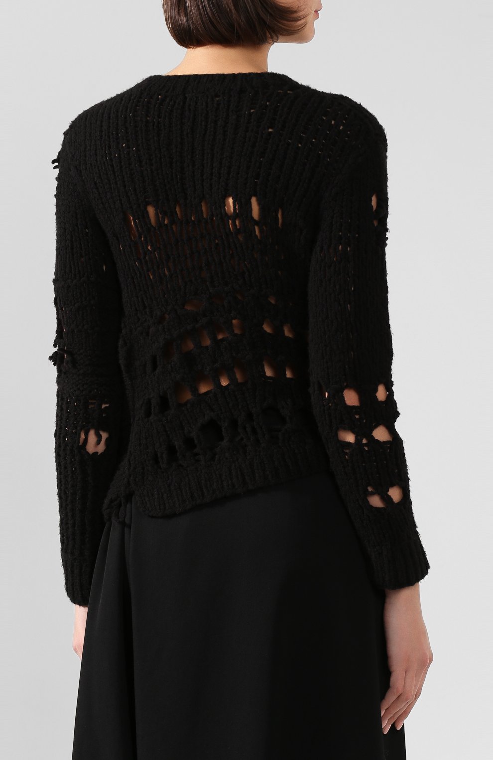 Шерстяной свитер ANN DEMEULEMEESTER черного цвета по цене 156500 руб., арт. 1902-4018-P-258-099, фото 4 Шерстяной свитер ANN DEMEULEMEESTER, арт. 1902-4018-P-258-099, фото 4