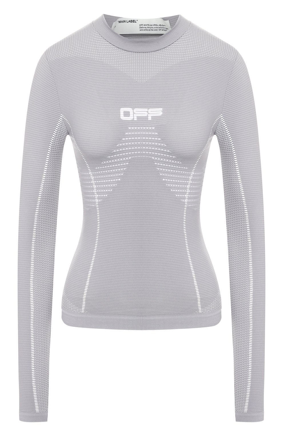Лонгслив OFF-WHITE серого цвета по цене 22400 руб., арт. 0WAB015R20D860890601, фото 1 Лонгслив OFF-WHITE, арт. 0WAB015R20D860890601, фото 1
