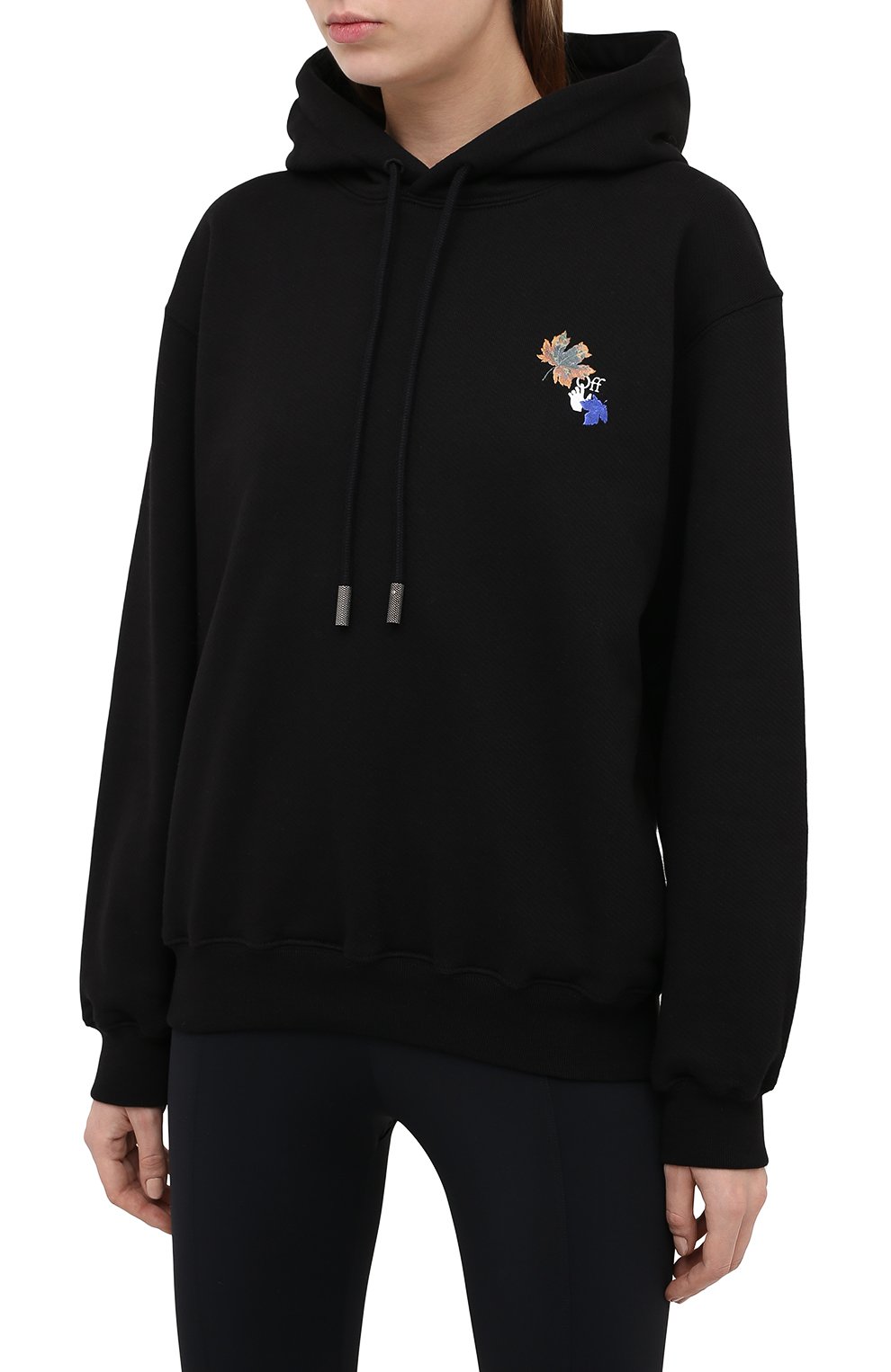 Хлопковое худи OFF-WHITE черного цвета по цене 66300 руб., арт. 0WBB032E20JER0031001, фото 3 Хлопковое худи OFF-WHITE, арт. 0WBB032E20JER0031001, фото 3