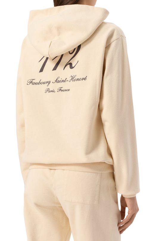 Хлопковое худи Sporty & Rich x Le Bristol Sporty and Rich ST070517619CR01 Кремовый  ST070517619CR01 Фото 4