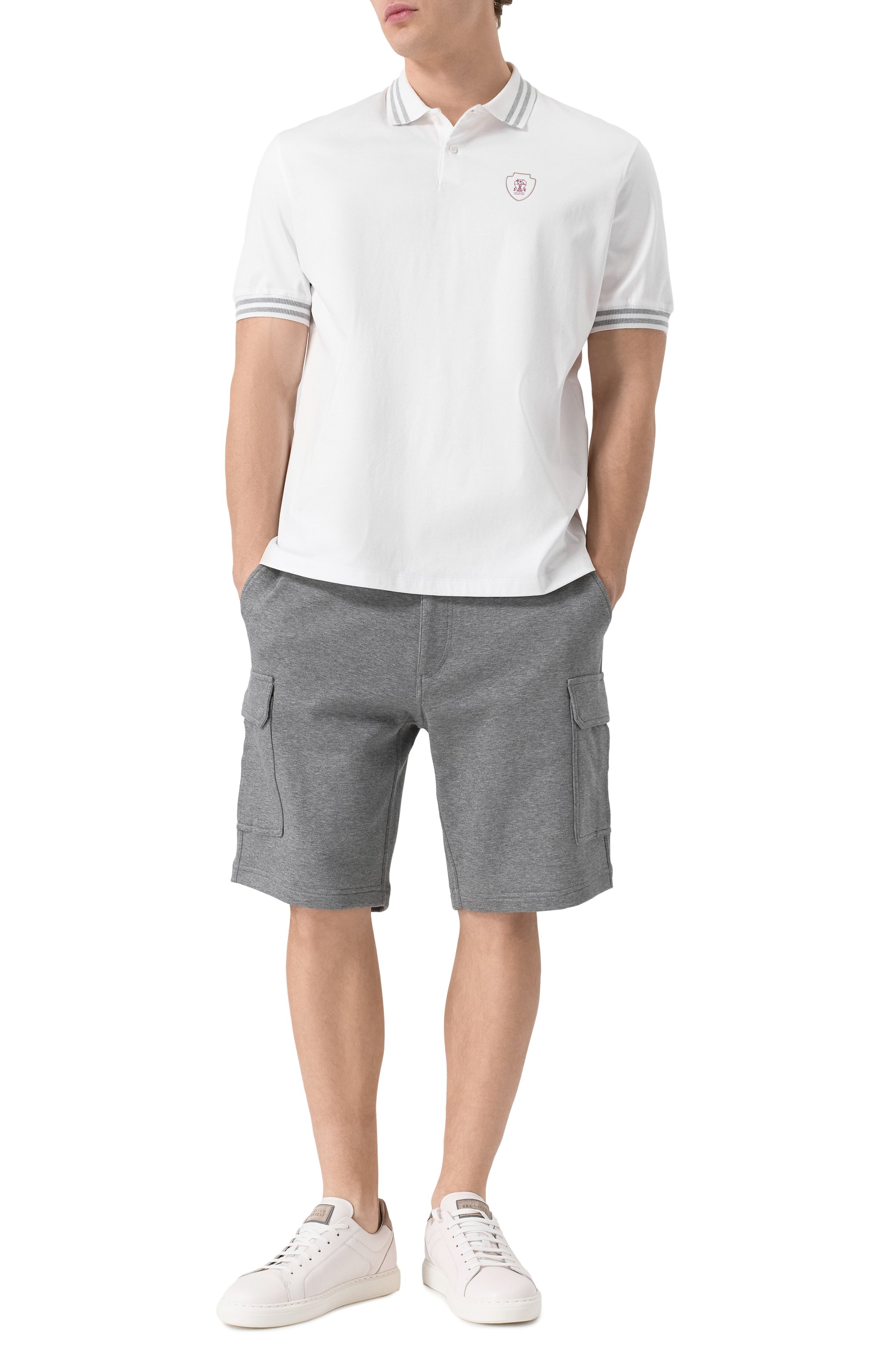 Шорты из хлопка и кашемира BRUNELLO CUCINELLI, арт. MM8313222G, фото 2