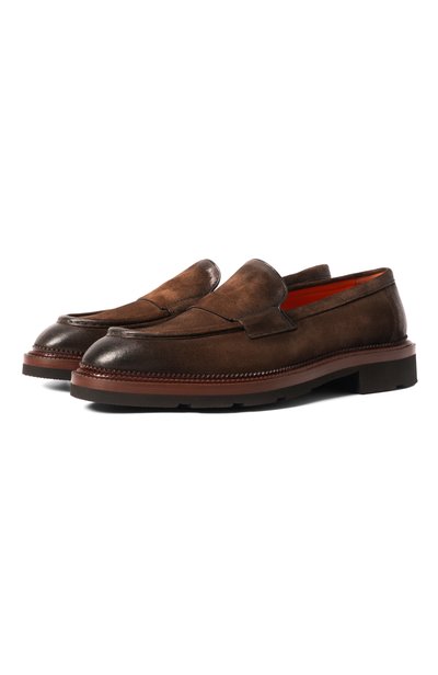 Мужские замшевые лоферы SANTONI, арт. MCCG18357JL4GV0E