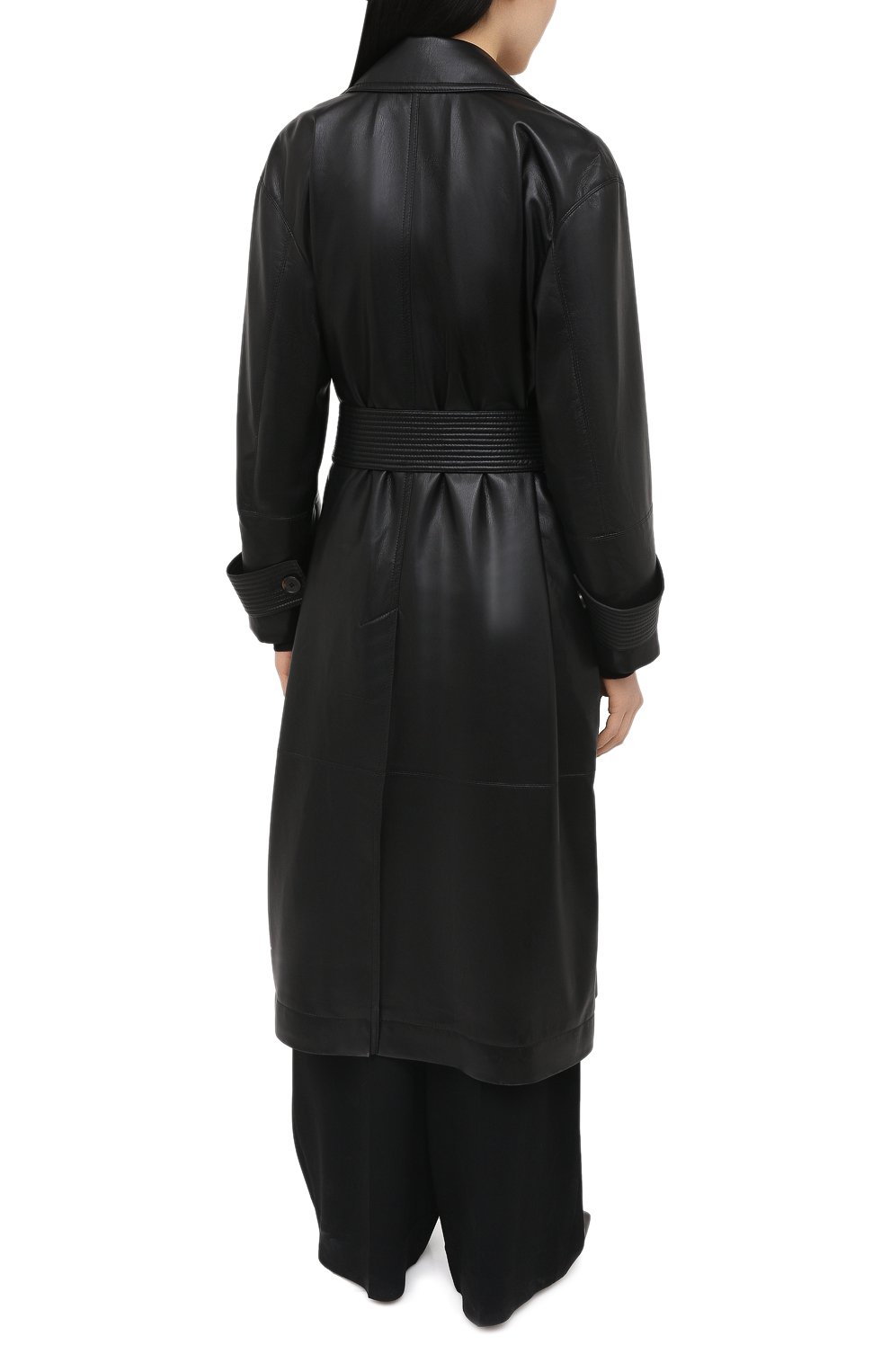 Плащ из экокожи NANUSHKA, арт. AMAL_BLACK_VEGAN LEATHER, фото 4
