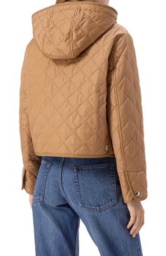 Женская куртка BURBERRY бежевого цвета, арт. 8070969 | Фото 4 (Длина (верхняя одежда): Короткие; Материал подклада: Синтетический материал; Рукава: Длинные; Материал сплава: Проставлено; Драгоценные камни: Проставлено; Кросс-КТ: Куртка, Легкие; Стили: Кэжуэл; Материал внешний: Синтетический материал)