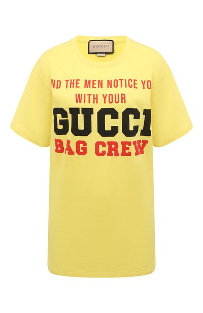 Женская хлопковая футболка GUCCI, арт. 615044 XJDXC