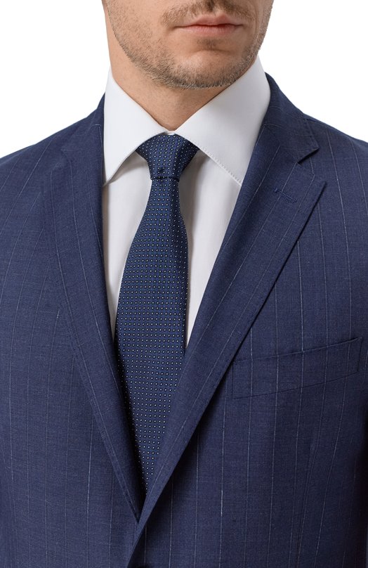 Шелковый галстук Zilli CRAV02M0600VBIE00 Синий  CRAV02M0600VBIE00 Фото 2