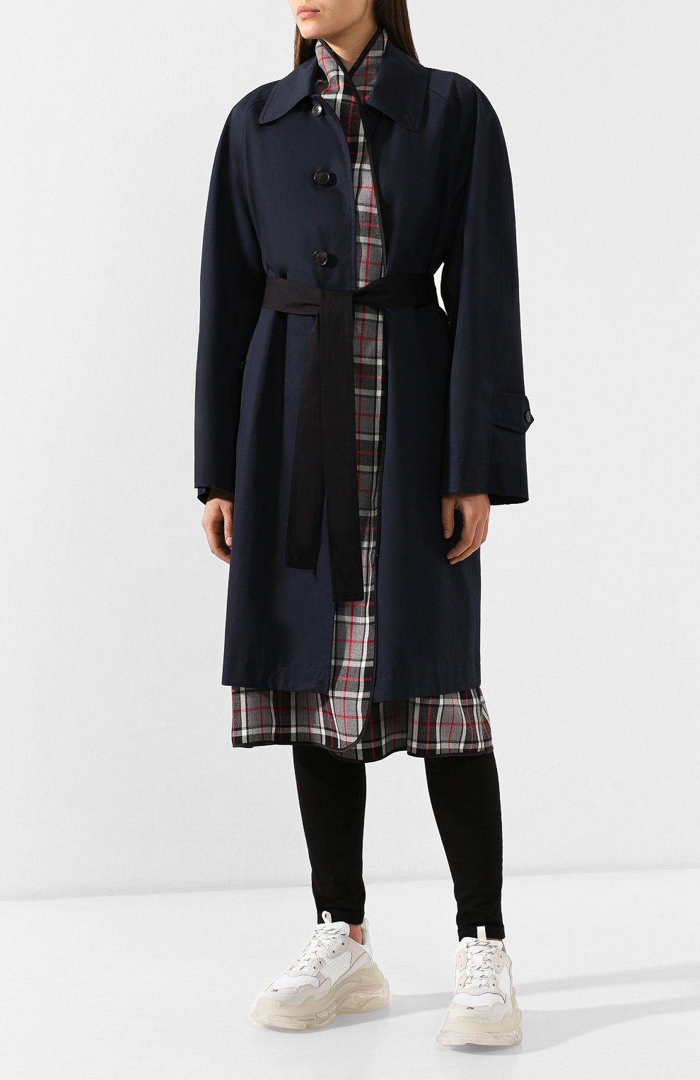 Хлопковое пальто BALENCIAGA темно-синего цвета по цене 299500 руб., арт. 557403/TDP06, фото 3 Хлопковое пальто BALENCIAGA, арт. 557403/TDP06, фото 3