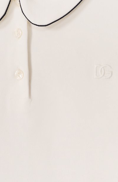 Хлопковое поло DOLCE & GABBANA белого цвета по цене 39350 руб., арт. L5JTPN/G7PLF/8-12+, фото 3 Хлопковое поло DOLCE & GABBANA, арт. L5JTPN/G7PLF/8-12+, фото 3