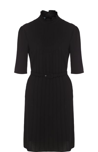 Женское однотонное приталенное мини-платье с воротником-стойкой PRADA, арт. P35Z0-1Q44-F0002