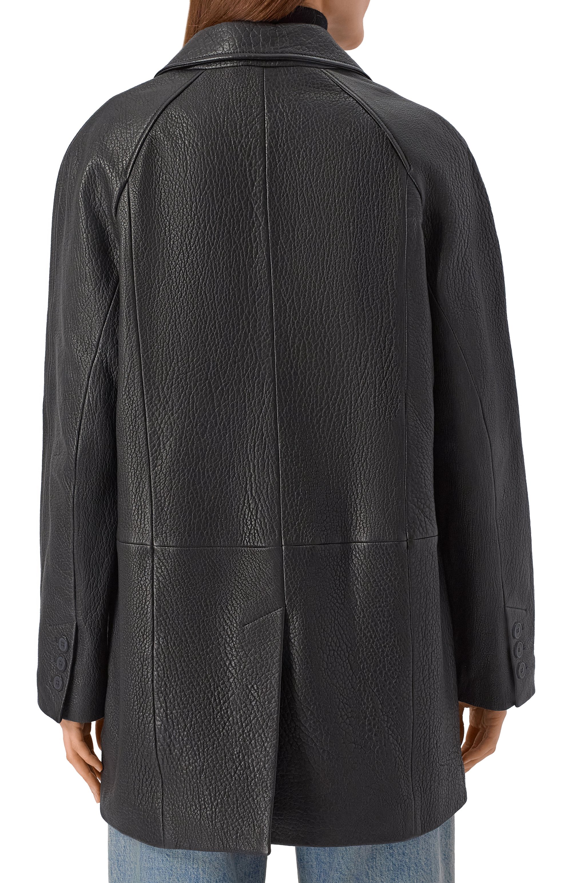 Кожаное полупальто 12 STOREEZ черного цвета по цене 120000 руб., арт. 119111, фото 4 Кожаное полупальто 12 STOREEZ, арт. 119111, фото 4