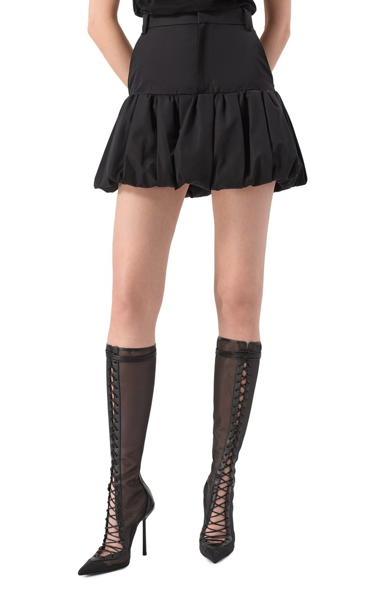 Женская хлопковая юбка DSQUARED2 черного цвета, арт. S72MA1027/S35244 | Фото 3 (Материал внешний: Хлопок; Длина Ж (юбки, платья, шорты): Мини; Стили: Кэжуэл; Автоматизация ТО: Проставлено; Автоматизация состава: Проставлено)