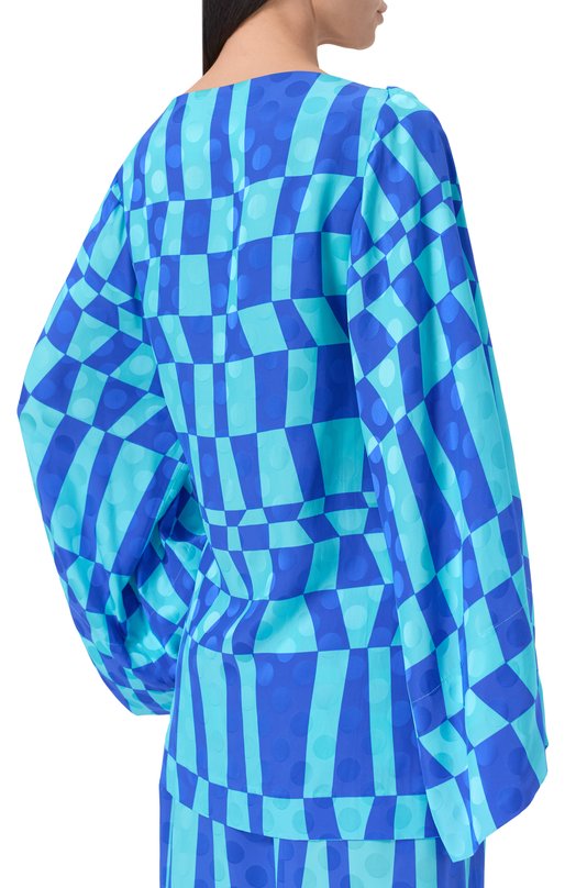 Блузка из вискозы Dries Van Noten 010711/3034 Синий  010711/3034 Фото 4