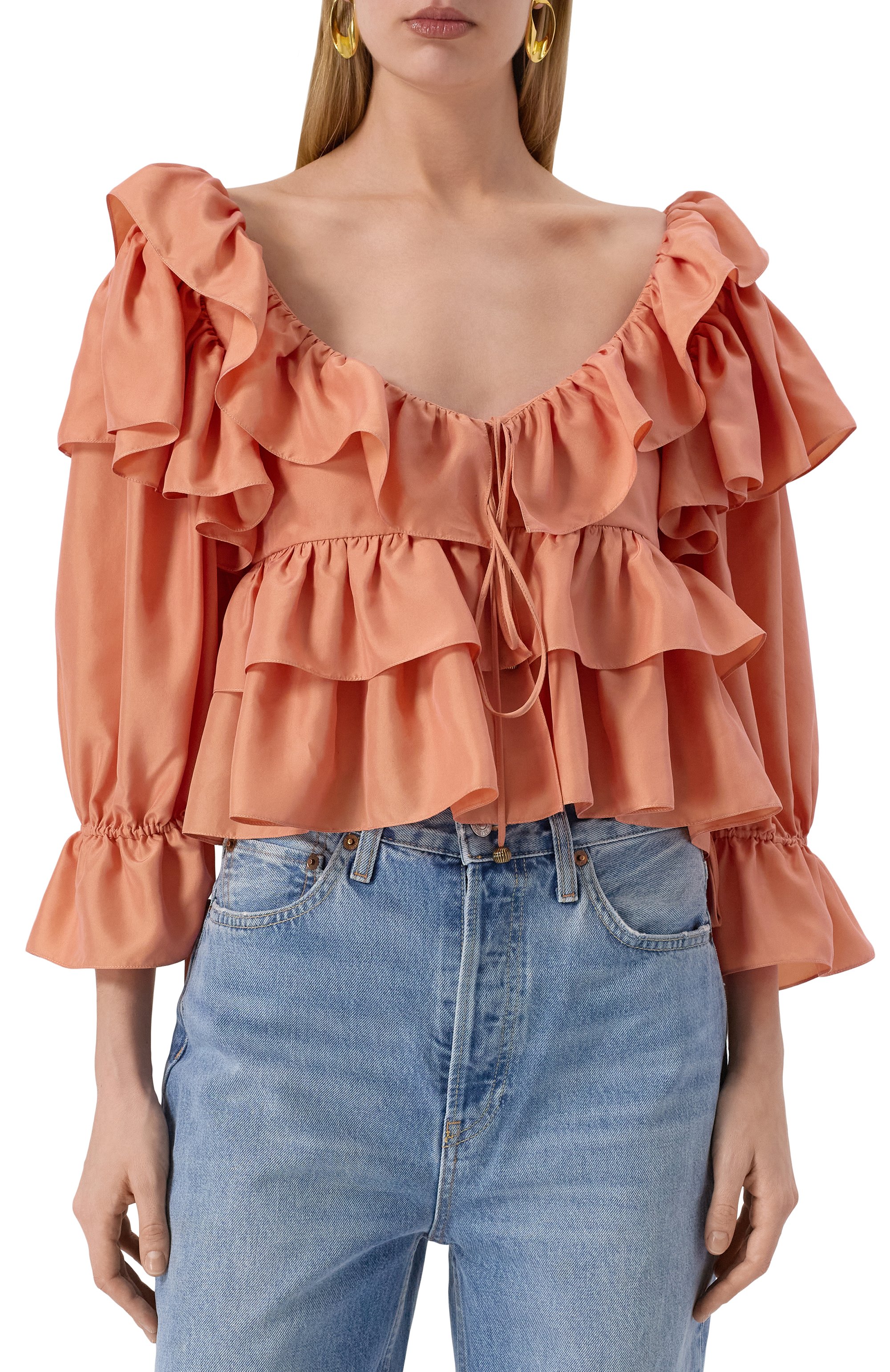 Шелковая блузка CHLOÉ, арт. CH25SHT16314, фото 3