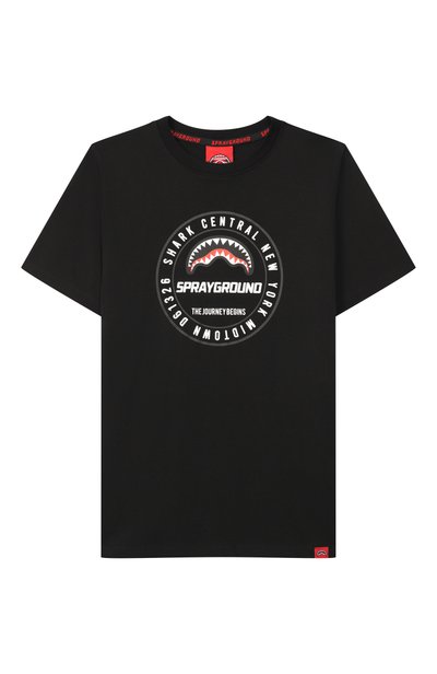 Хлопковая футболка SPRAYGROUND, арт. SPY1485BLK/SPRAYGR0UND BASIC REGULAR T-SHIRTBLK