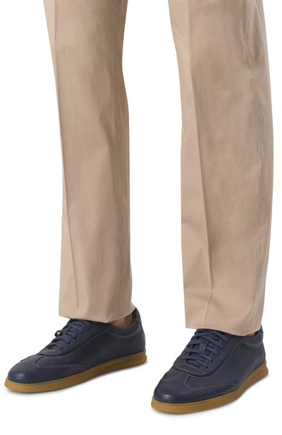 Кожаные кеды H`D`S`N BARACCO темно-синего цвета по цене 52700 руб., арт. CASPER.C.3*, фото 3 Кожаные кеды H`D`S`N BARACCO, арт. CASPER.C.3*, фото 3