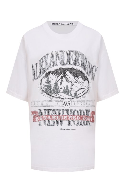 Хлопковая футболка Alexander Wang UCC4251851 Белый UCC4251851