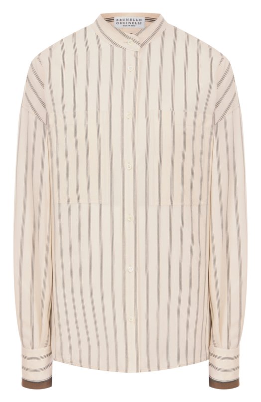 Рубашка из вискозы Brunello Cucinelli MH769RD626 Кремовый MH769RD626
