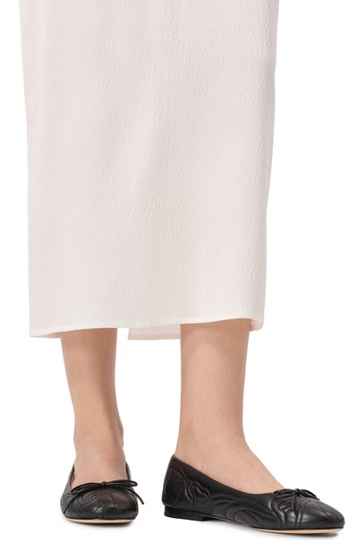 Кожаные балетки matelasse MACH & MACH черного цвета по цене 74650 руб., арт. SS25-S0926-10-NAP-BLK, фото 3 Кожаные балетки matelasse MACH & MACH, арт. SS25-S0926-10-NAP-BLK, фото 3